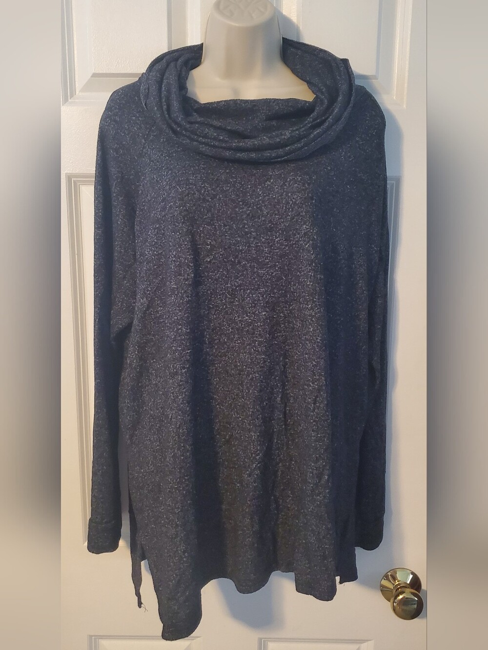 Cozy Cowl Neck Women's Sweater - Black/grey